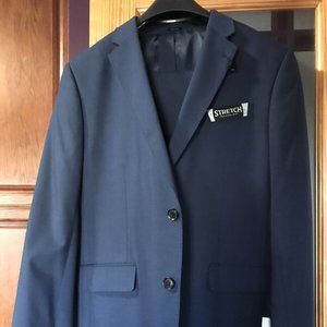 Men's  J. Ferrar 2 Piece Dark Blue Suit Size 42 Reg and 32x32 Slacks